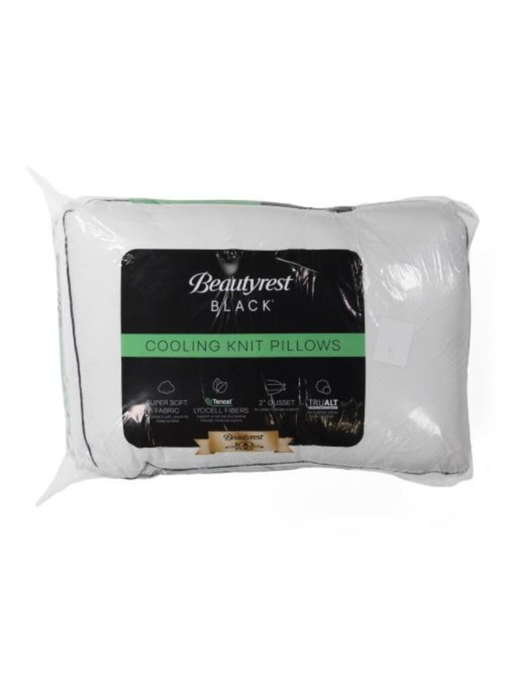 BEAUTY REST BLACK 2pk Cooling Knit Gusseted Pillows